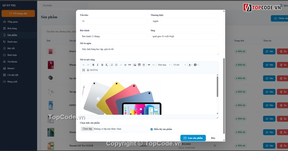 Điện Thoại,Website Mobile Điện Thoại,source code      database